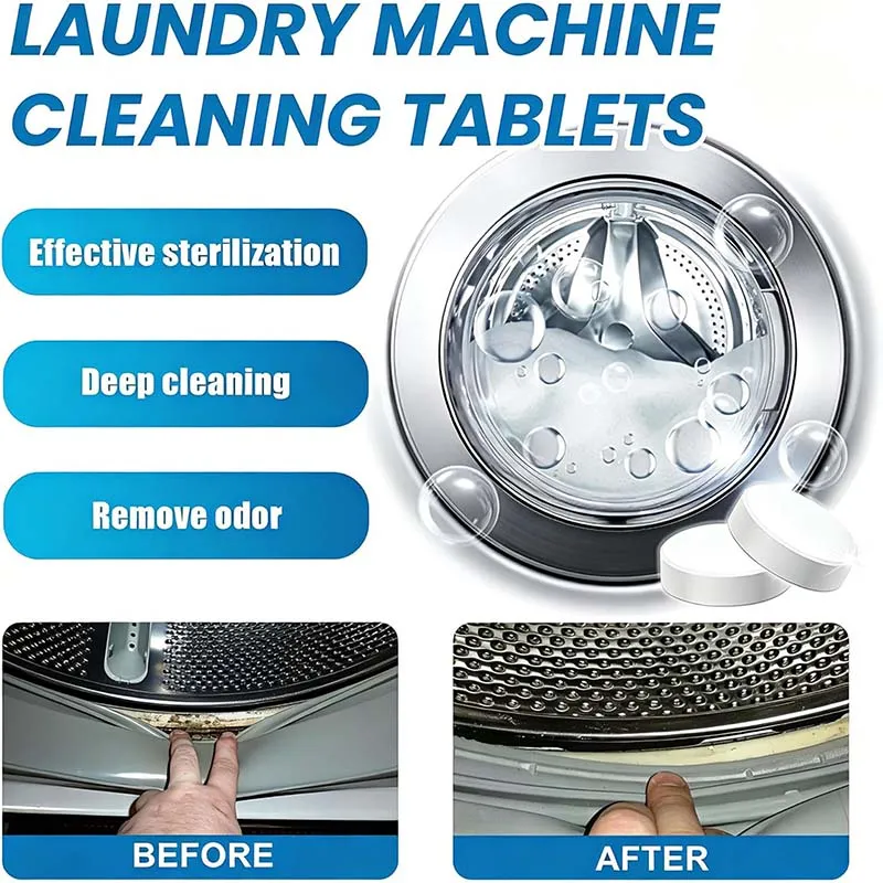 Cleaner reaches hidden areas inside washing machine