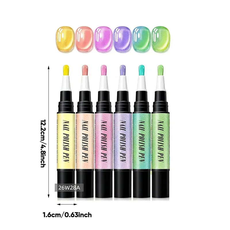 Cat Eye Gel Nail Polish Pen Set - Polarized A (No Magnet)